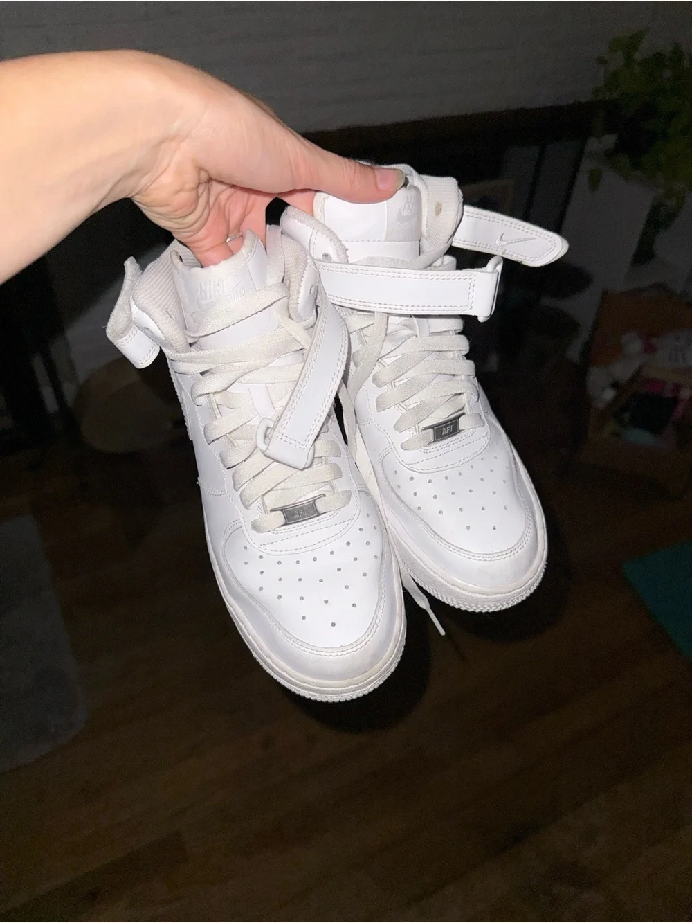 White High-Top Nike Air Force 1’s